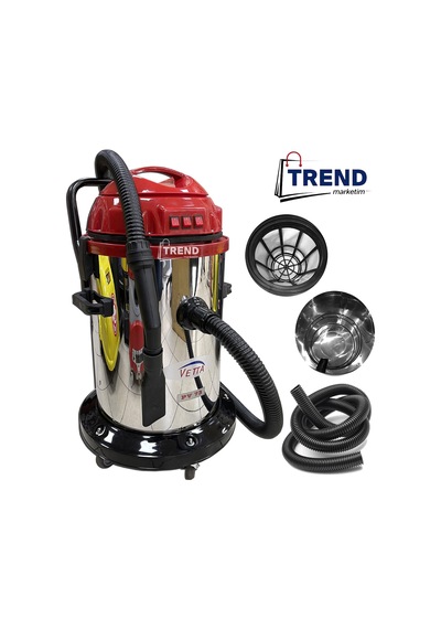 Vetta 3 Motor'Lu Islak Kuru Süpürge Makinası Krom Kazanlı 3600 W