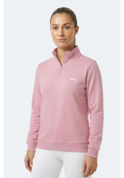 Slazenger Maxıs I Kadın Dik Yaka Fermuarlı Gül Sweatshırt Gülkurusu