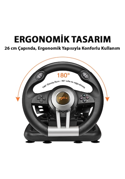 Pxn V3 Pro Ps5 Uyumlu Titreşimli Direksiyon Seti 180 Dönüş, Pedallı, Usb Bağlantılı Yarış Simülasyon Seti Pc/ps4/ps3/ps5/xbox