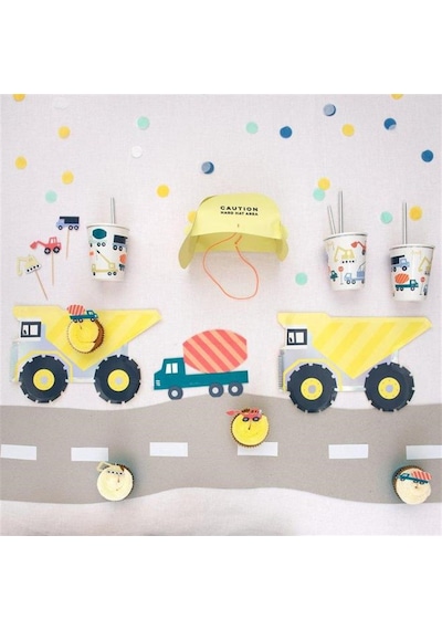 Meri Meri - Construction Cups - İnşaat Bardaklar - 8'li