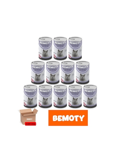 Bemoty Kuzu Etli Yetişkin Kedi Maması 12 x 400 G