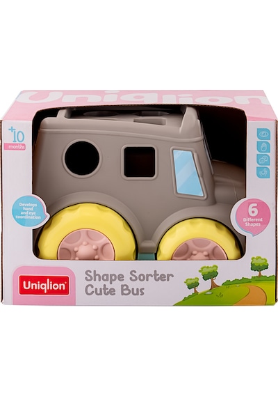 Bultak Otobüs Şekil Eşleştirme Oyuncağı 1 Yaş+ Montessori Eğitim Seti Pembe