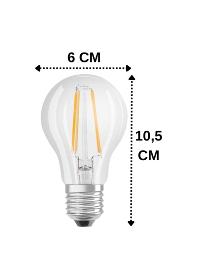 Led Ampul, 6,5w 60w , 2700k Sarı Işık, Dim Edilebilir, E27 Duy, Şeffaf, 8 Adet Diğer