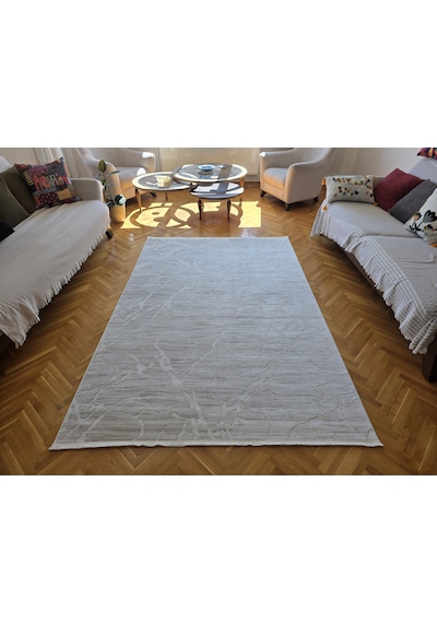 Elvey Home London Krem Bej Dekoratif Bambu Akrilik Yumuşak Modern Özel Ölçü Koridor Oturma Çocuk Odası Halısı 002-krem/bej