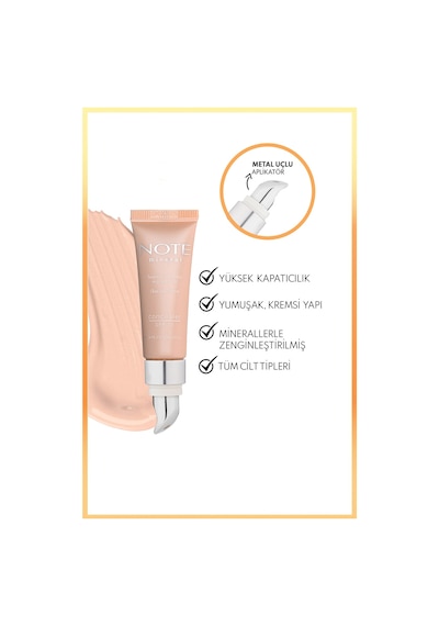 Note Cosmetique Mineral Concealer Spf 15 Yoğun Kapatıcı Metal Başlıklı Göz Altı Kapatıcısı - 201 Açık