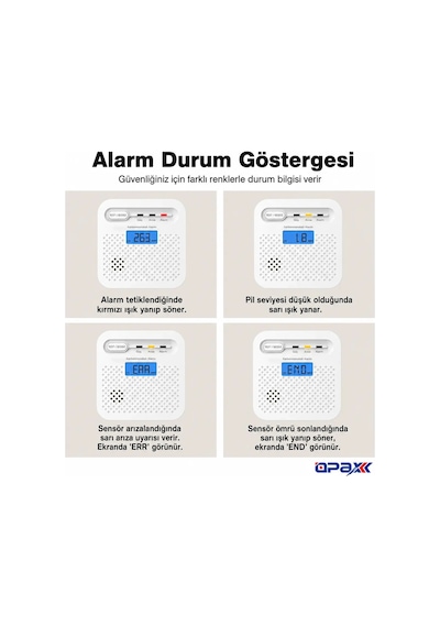 Opax Y100a-aa-w Wifi Karbonmonoksit Dedektörü Ve Co Alarmı