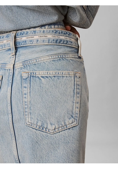 Calvin Klein Branded Mını Skırt F, Yp3 Mavi Kadın Kot Etek