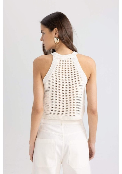 Defacto Crop Halter Yaka Ajur Triko Atlet C4589AX24SMER105