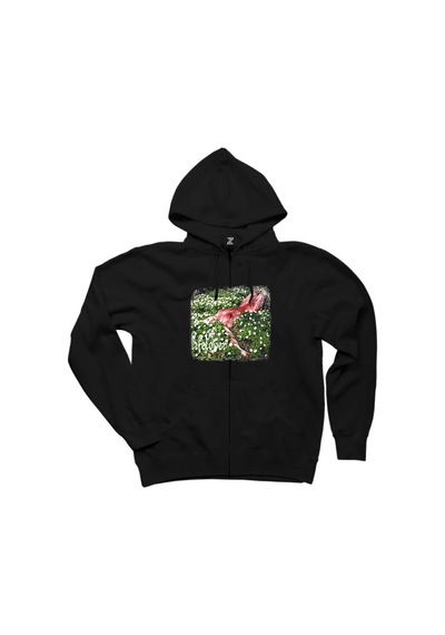 Lifelover Pulver Siyah Fermuarlı Kapşonlu Sweatshirt