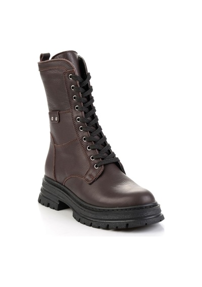 Kahve Hakiki Deri Kadın Bot & Bootie K02462040503 Kahve