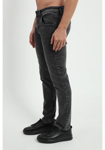 Erkek Slim Fit Gri Jean-19305