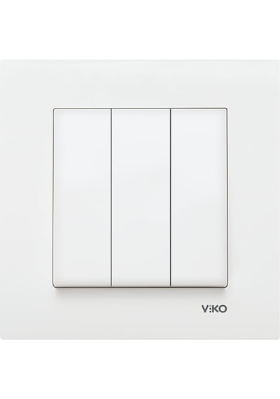 Viko Karre Beyaz Üçlü Anahtar Çerçeveli - 90967068