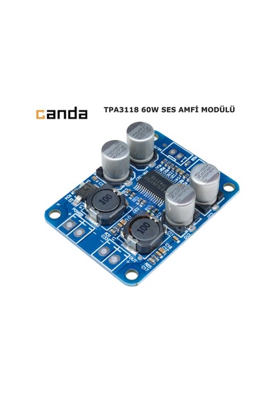 Tpa3118 Ses Amfi Modülü 60W Dc 8-24V Mono  Devre