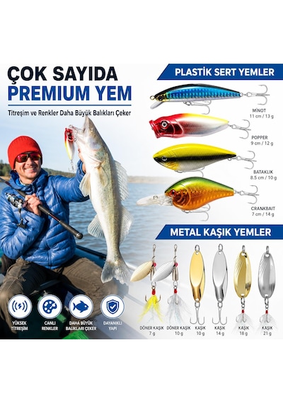 Valkyrie Profesyonel Balık Avı Seti 354 Parça Yem, Kanca, Kurşun, Sahte Yem Kutulu Full Set