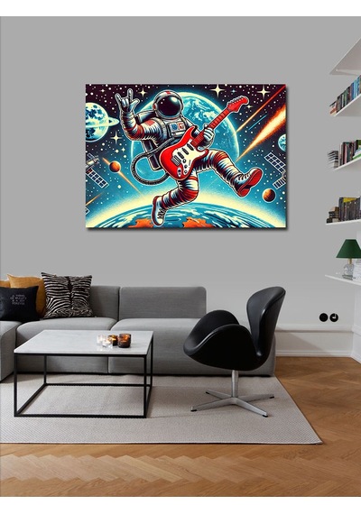 Kanvas Tablo Uzayda Astronot Macerası