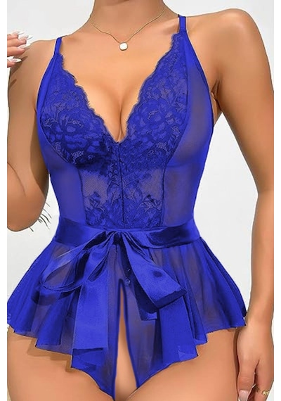 Bella Notte Saks Özel Bölgesi Açık Kuşaklı Gecelik 15065-ucnks2156