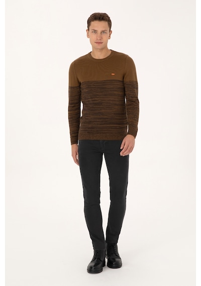 U.S. Polo Assn. Erkek Slim Fit Bisiklet Yaka Haki Kazak 50314970-VR027