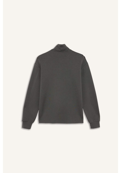 Defacto Oversize Geniş Kalıp Yarım Fermuarlı Modal Sporcu Sweatshirt D7126ax26spkh521 Haki-kh521