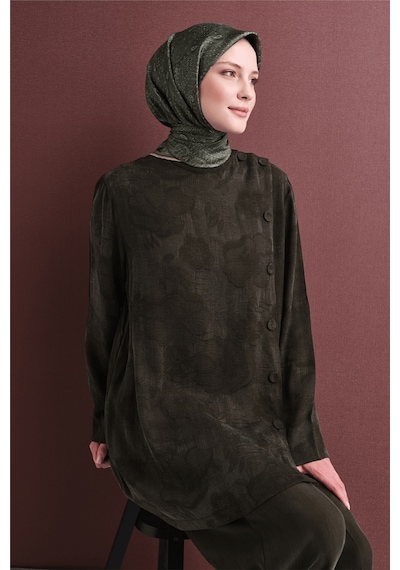 Armine İpek Eşarp 2027 Kış - 9631-52 Haki Twill