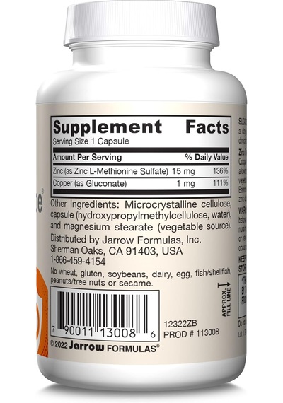 Jarrow Formulas Zinc Balance - 100 Veggie Capsules