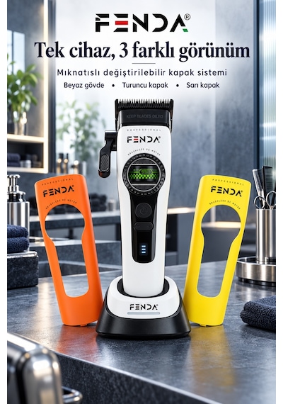 Fenda Profesyonel Bldc Motor 8000 Rpm Saç Kesme Makinesi Beyaz