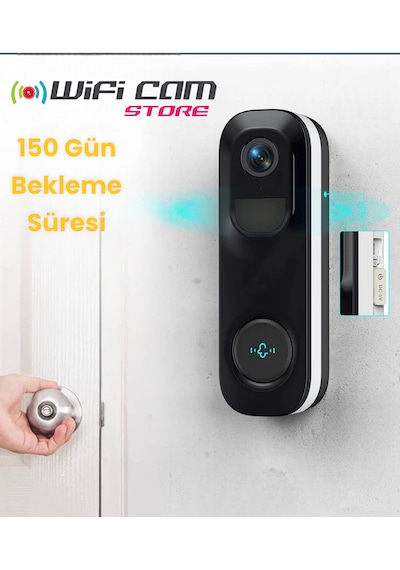 2k Kamera Wifi Akıllı Kapı Zili Geniş Açı Lens