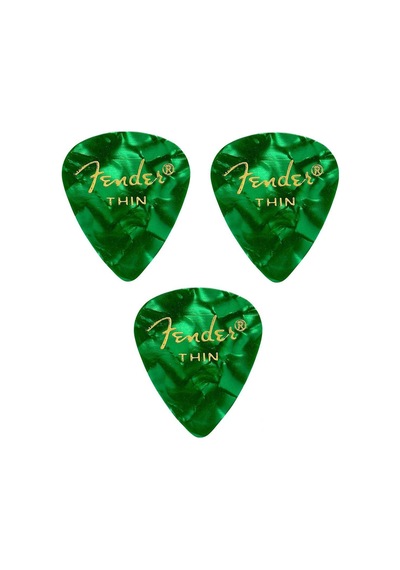 Fender Premium 3 Adet Gitar Penası 351 Shape Thin Green Moto Pena 3 Adet