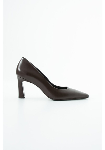 Dericia Shoes Elegance Hakiki Deri Kadın Topuklu Ayakkabı Kahverengi
