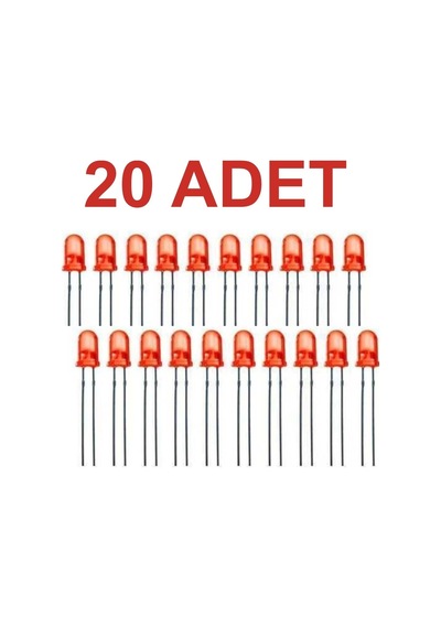 20 Adet 5mm Kırmızı Led Rodevino