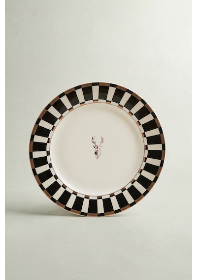 Karaca Aries Geyikli Pasta Tabağı 20 Cm Çok Renkli
