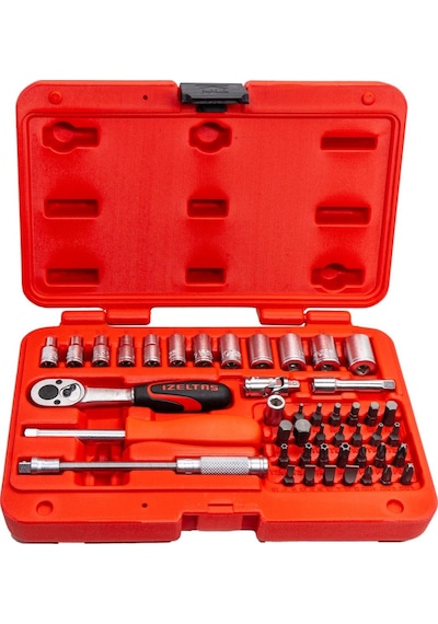 İzeltaş 1/4" Altı Köşe Mini Lokma Anahtar Ve Bits Set 45'li