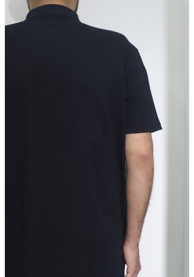 Santa Dmctekstil Erkek Desenli Spor Kesim Rahat Kalıp Polo Yaka Battal T-shirt Lacivert