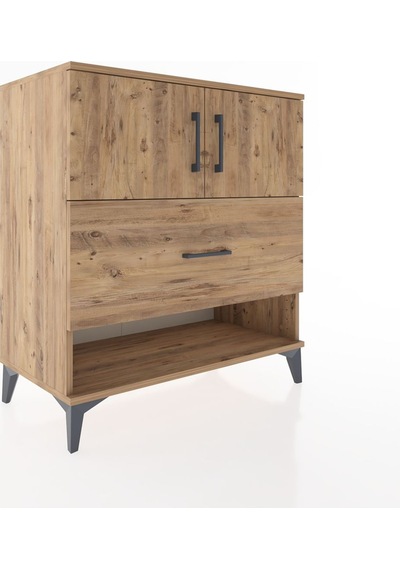 Hyperion Şifonyer Tek Raflı Tek Çekmeceli 2 Kapaklı 88x44x96 ... Çam