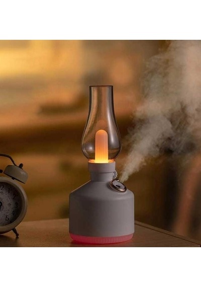 Vintage Şarjlı Gece Lambası &gri Hava Nemlendirici Buhar Makinesi 280ml