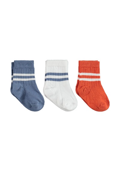 Civil Baby Çemberli Basic 3'lü 6-18 Ay Bebek Erkek Çorap Set Standart