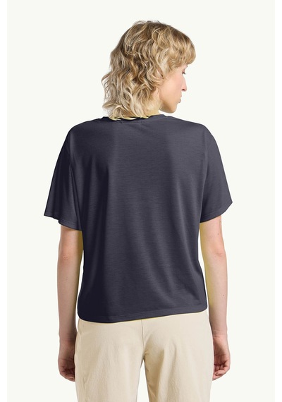 Jack Wolfskin Vonnan Crop T W Siyah Kadın Kısa Kol T-shirt 000000000102233077 SIYAH