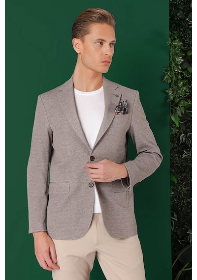 Efor Comfort Fit Kırçıllı Dokuma Pamuklu Casual Vizon Ceket C 665 Vizon