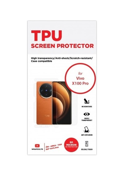 Vivo X100 Pro Ön, Arka Ve Yan 360 Derece Tam Kaplama Tpu Film