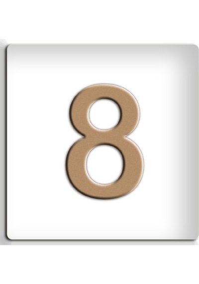 4.2 Cm Metal Altın Sarı Renk Kapı Numarası - Kendinden Yapışkanlı No 8