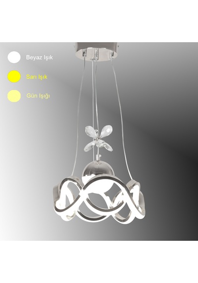 Tt333-1tpl-kr Tt Ayd. Dalgalı Model Krom Tek Toplu Led Avize Krom