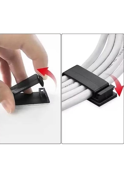 Mucit Home 4 Adet Çoklu Kablo Düzenleyeci Yapışkanlı Kablo Toplayıcı Masa Kablo Düzenleyici