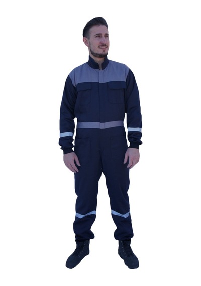 Uniprom Erkek İş Tulumu Boy Tulum Mevsimlik Lacivert-gri