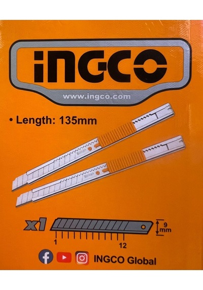 Maket Bıçağı 9x80mm İnce -2 Adet- Çelik Gövde Snap-of Süper Select Blade Knıfe