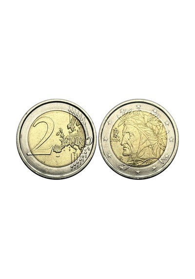 Avrupa - İtalya Dante Alıghıerı Portreli 2 Euro Koleksiyon Para Çil Unc