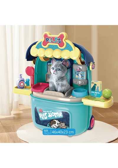 Ogi Mogi Toys Evcil Hayvan Oyun Seti Tekerlekli Çekçekli Sırt Çantası