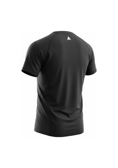 Nepall Pokalde Siyah Spor Fit Tişört Siyah Siyah
