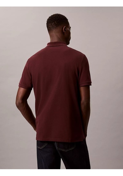 Erkek Regular Fit %100 Pamuklu Ck Logolu Kısa Kollu Bordo T-shirt Bordo