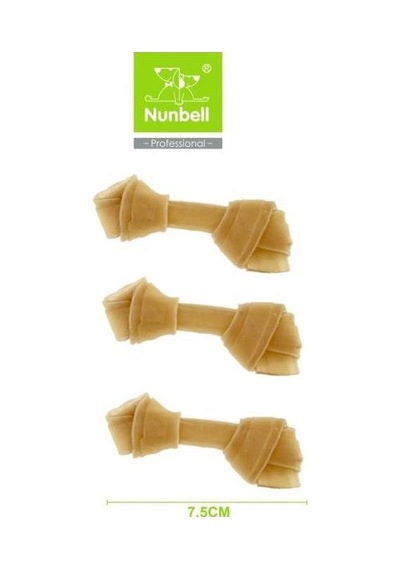 Nunbell Natural Düğüm Kemik 7.5cm 3'lü
