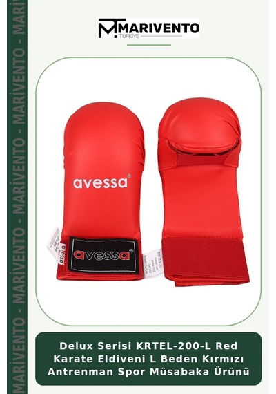 Delux Serisi Krtel-200-l Red Karate Eldiveni L Beden Kırmızı Antrenman Spor Müsabaka Ürünü