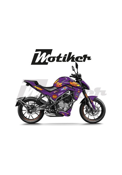 Cf Moto Nk250 2023 - 2026 Model Şimşek Mcqueen Mor Tasarımı Stick